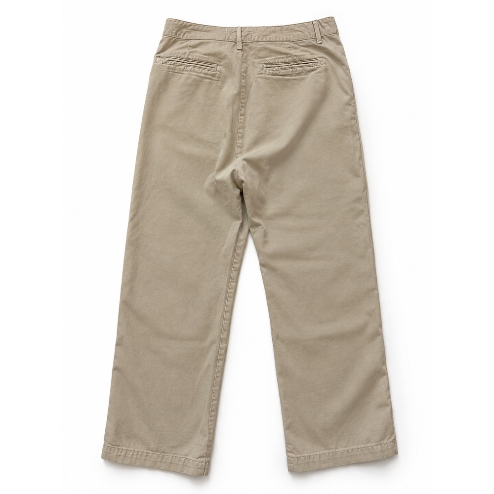 THE GREAT. Khaki Cotton High Rise Cropped Straight Leg Chino Pants Size 28 USA - Picture 2 of 4